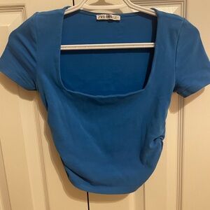 Zara Women's Deep Blue Short Sleeve Tee